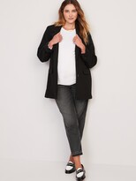 Thumbnail for your product : Old Navy Maternity Front Low Panel Slouchy Straight Black Cut-Off Jeans