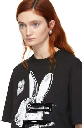 McQ Black and White Glitch Bunny Boyfriend T-Shirt