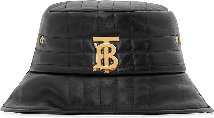 Burberry TB Logo Quilted Leather Bucket Hat - ShopStyle