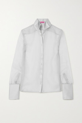 grey satin blouse uk