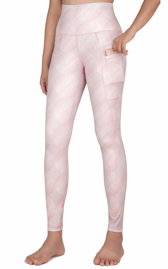 Free Leaper Women's Yoga Pants with Pockets High Waisted Full-Length Pattern Leggings 