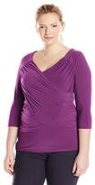 Thumbnail for your product : NY Collection Women's Plus-Size B-Slim Cross-Front Pullover Top