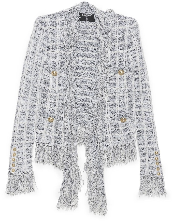 tweed fringe blazer