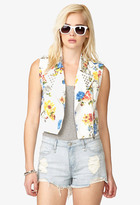 Thumbnail for your product : Forever 21 Floral Studded Denim Vest