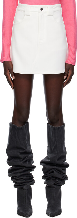 Fax Copy Express SSENSE Exclusive White Pegged Miniskirt - ShopStyle