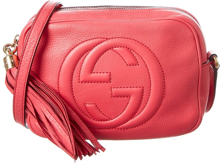 Authentic Gucci Red Leather Soho Crossbody Bag