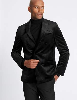 Marks and Spencer Velvet Black Tailored Fit Jacket