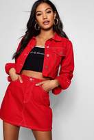 Thumbnail for your product : boohoo Red Distressed Denim Mini Skirt