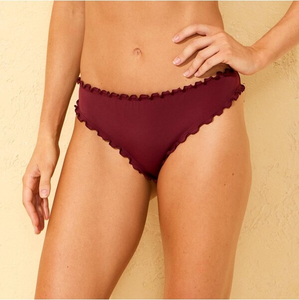 Shade & Shore Ruffle Edge Cheeky Coverage Bikini Bottom