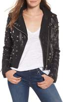 Thumbnail for your product : Blank NYC Denim Studded Faux Leather Moto Jacket