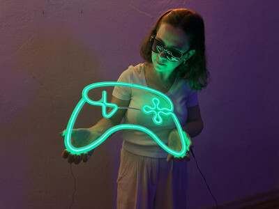 Trinx Game Consol Metal Neon Sign Neon Sign Modern Gamer Room Decor Metal Neon Sign for Gaming (With Remote Control)