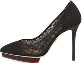 Thumbnail for your product : Charlotte Olympia Debbie Lace Heart-Platform Pump