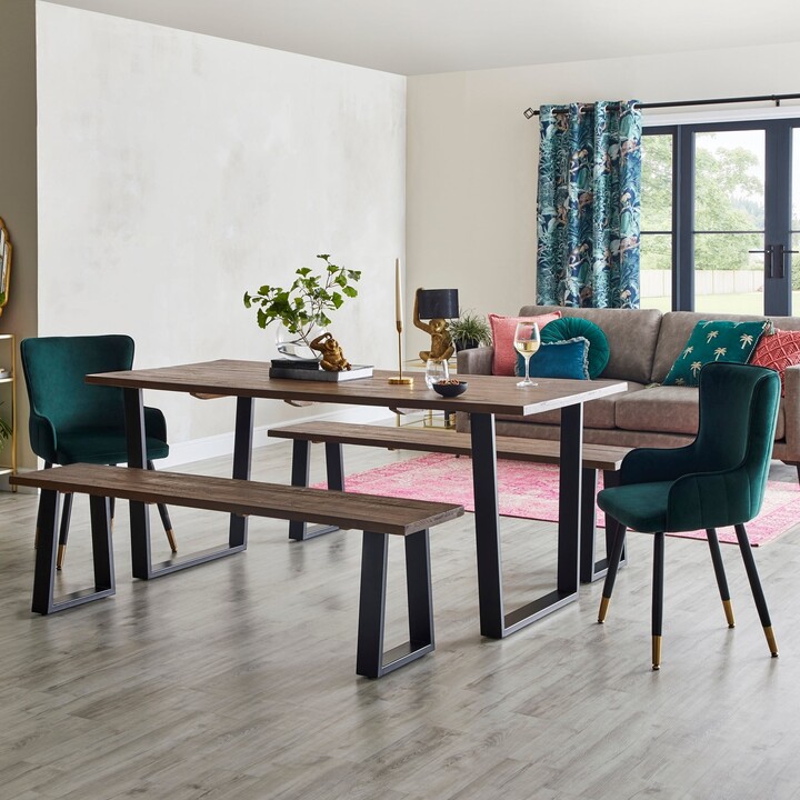 Dunelm Jackson Dining Table with Corrine Chairs and Jackson Bench