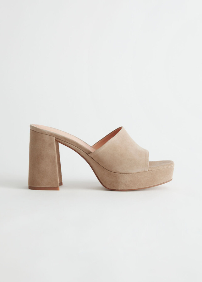 And other stories Suede Platform Mule Sandals - ShopStyle