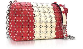 RED Valentino Strawberry/Ivory Studded Leather Shoulder Bag