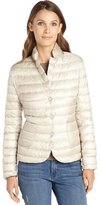 Thumbnail for your product : Moncler ivory quilted down filled 'Leyla' long sleeve jacket