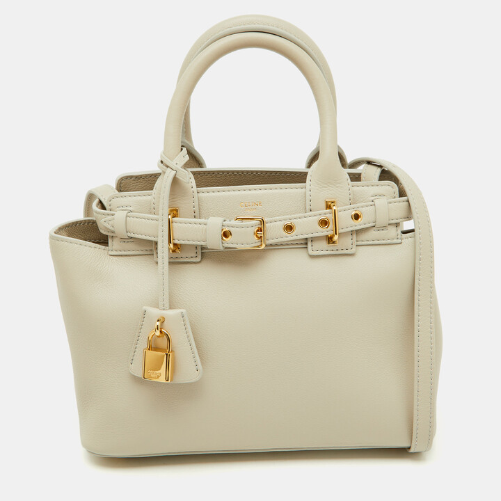 Celine Light Grey Leather Teen Conti Bag