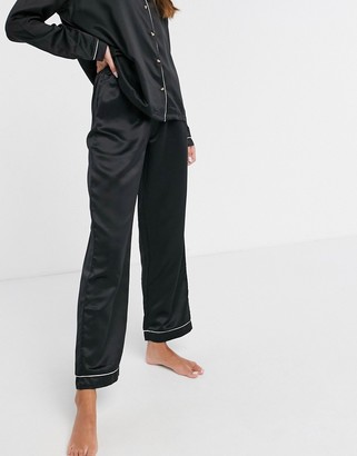 Loungeable mix and match satin black pyjama pants - ShopStyle Pajamas