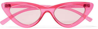Le Specs + Adam Selman The Last Lolita Cat-eye Acetate Sunglasses - Pink