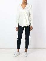 Thumbnail for your product : Dondup front ruffle striped blouse