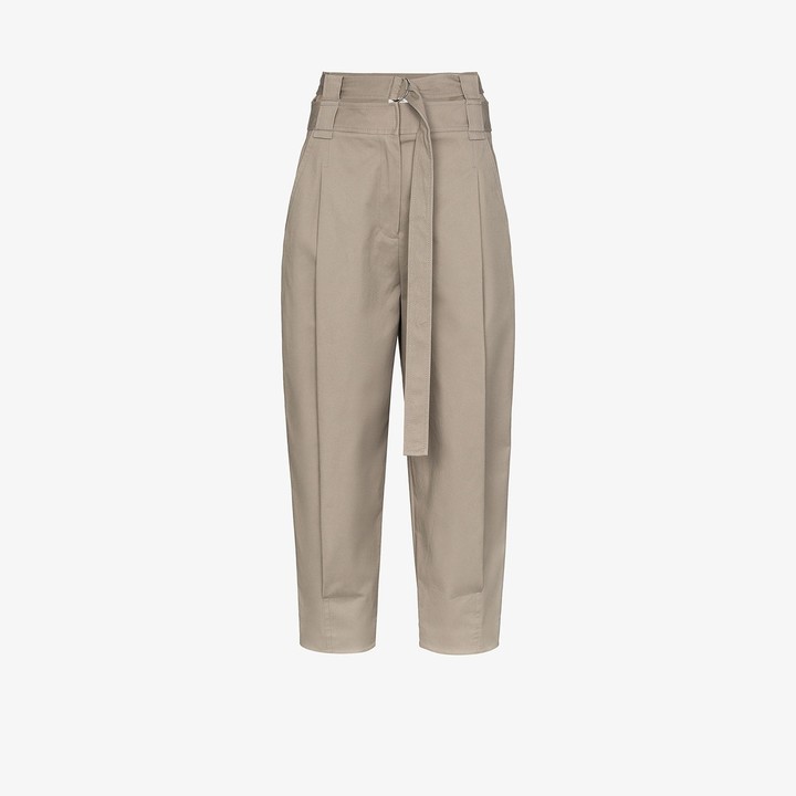 high waisted cotton trousers