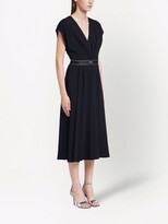Thumbnail for your product : Prada logo-belt V-neck dress