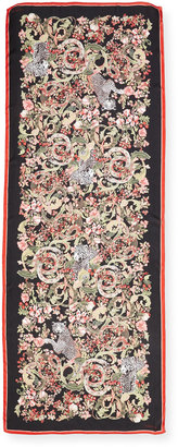 Roberto Cavalli Jean Printed Silk Stole, Black/Red