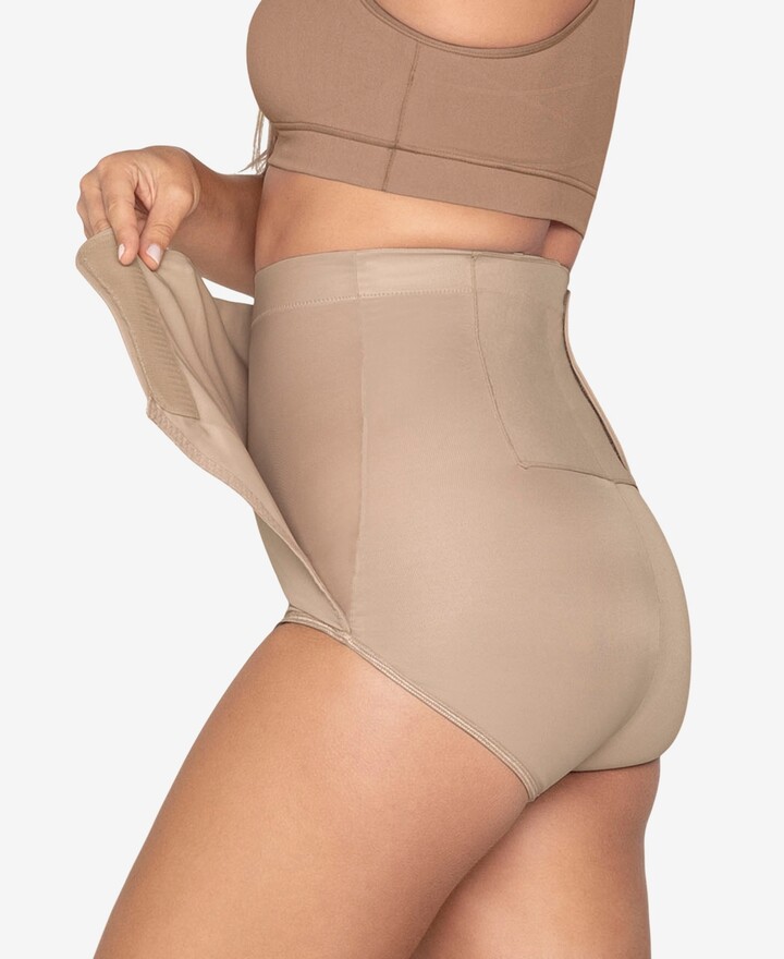 Body Shaper Shapewear Bodysuit Faja-Extra-High-Waisted Firm Compression  Knee-Length Capri Beige at  Women's Clothing store