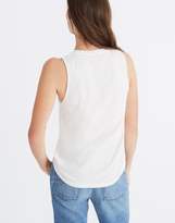 Thumbnail for your product : Madewell Embroidered Palm Whisper Cotton V-Neck Pocket Tank