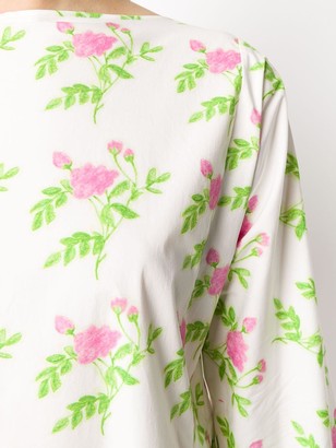 BERNADETTE Rose-Print Trapeze Maxi Dress