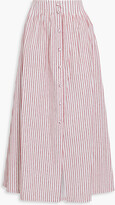 Velvet-appliqu?d Cotton Midi Skirt 