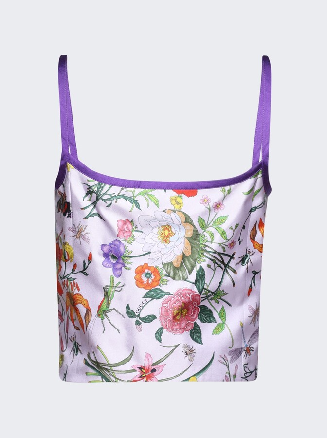 Gucci Floral Top Lilac And Purple
