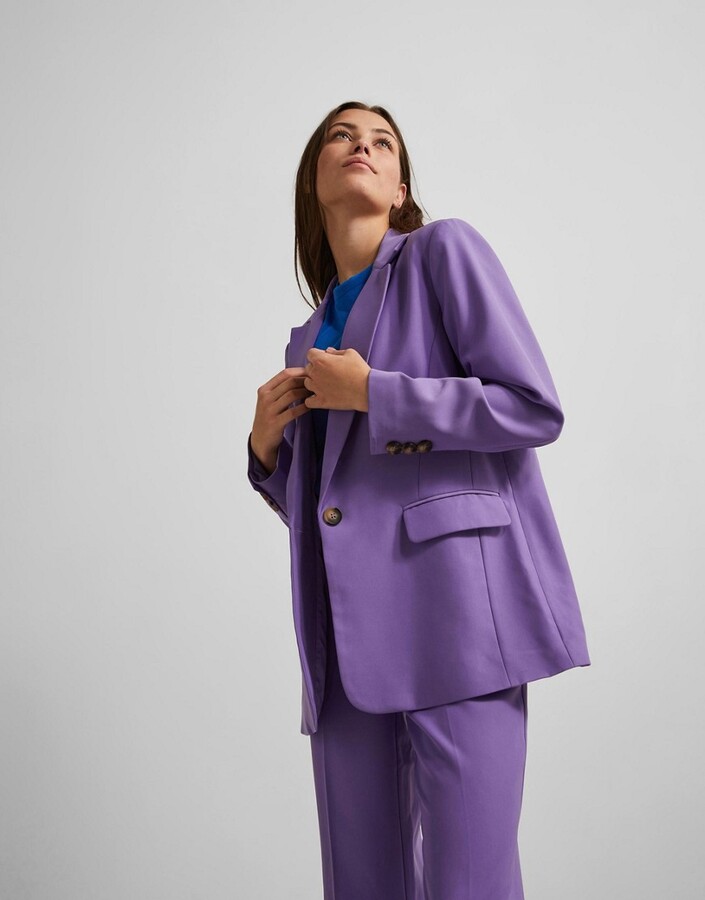 purple oversized blazer
