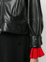 Thumbnail for your product : Oscar de la Renta cropped sleeve biker jacket