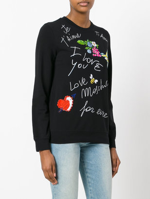 Love Moschino multi-patches sweatshirt - women - Cotton/Spandex/Elastane - 44