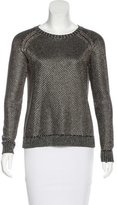Thumbnail for your product : Maje Metallic Crew Neck Sweater