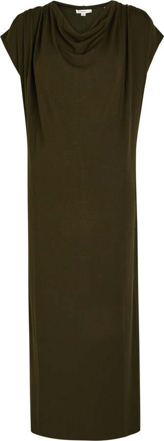 Vince Draped Jersey Midi Dress