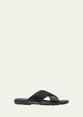 Prada Men's Nastro Web Logo Slide Sandals - ShopStyle