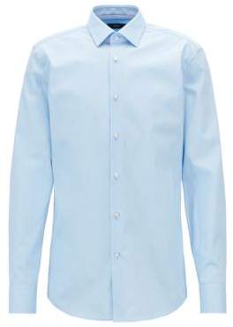 BOSS Hugo Slim-fit shirt in easy-iron Austrian cotton poplin 17 Light Blue