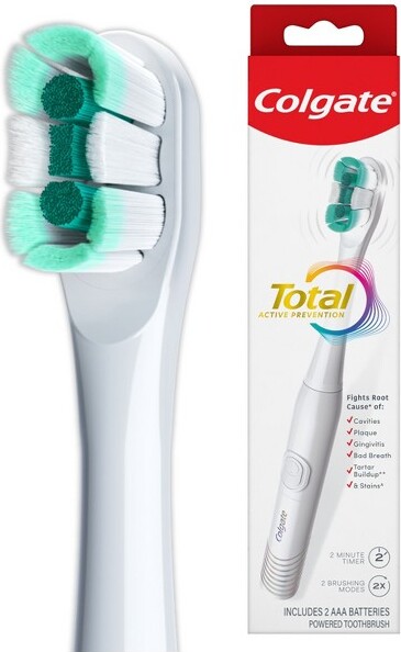 Colgate ColgateTotalActivePreventionBatteryPoweredToothbrush-White