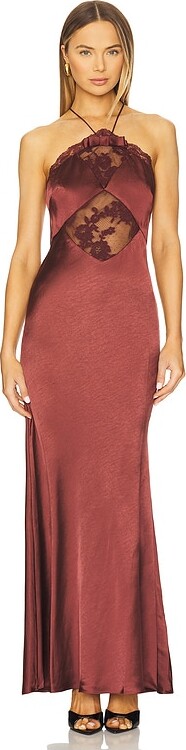 Self-Portrait Satin Maxi Dress