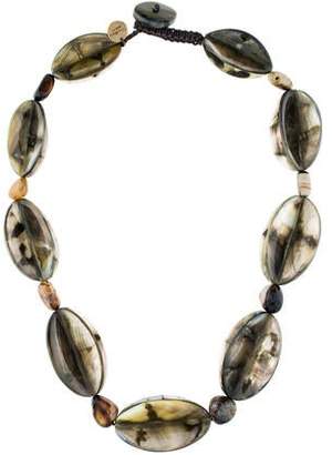 Viktoria Hayman Agate & Mother of Pearl Bead Necklace