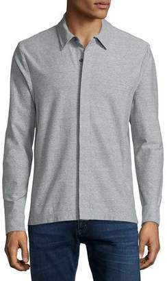 James Perse Heathered Stretch-Jersey Shirt, Gray