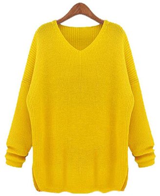 Cityelf Women's Plus Size Loose Casual Solid Slouchy Sweater MYW0014 (L, )