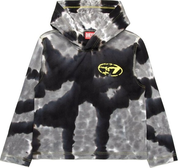 Diesel Kids Oval-D Logo Tie-Dyed Hoodie