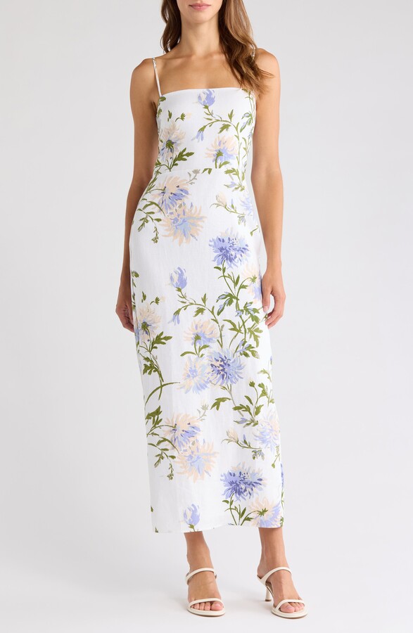 Reformation Frankie Print Linen Dress