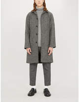 Thumbnail for your product : Sandro Herringbone raglan-sleeved wool-blend coat