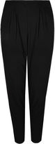 Thumbnail for your product : Yours Clothing Black Slinky Pull On Trousers With Pleating And Pockets