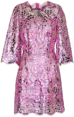 Dolce & Gabbana Laminated lace minidress