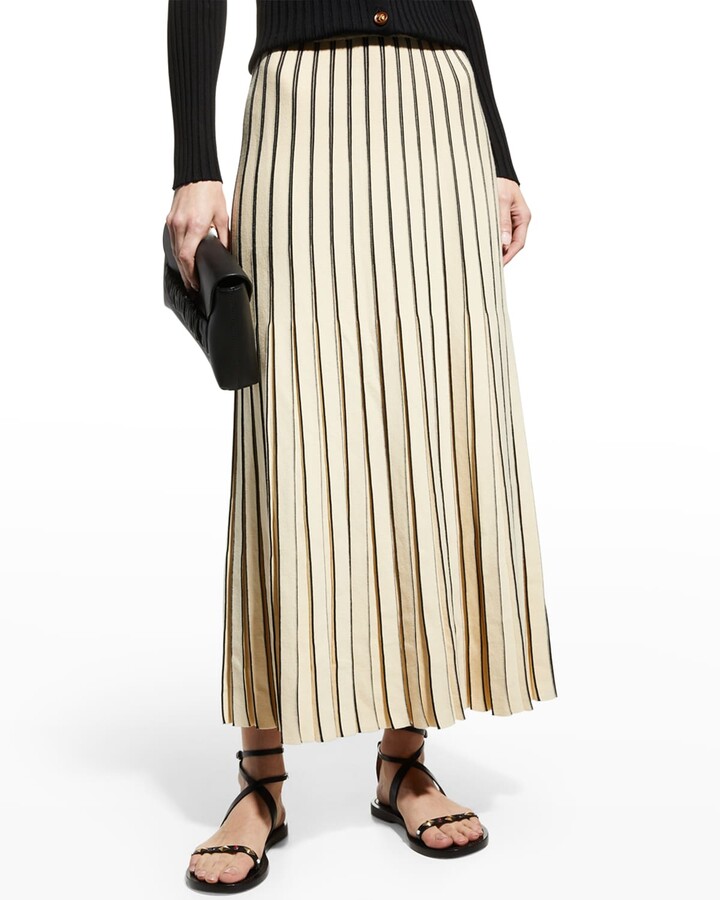 INC Womens Black Pleated Striped Midi Pleated Skirt XXL BHFO 4655 
